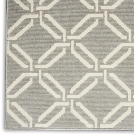 Gray and Ivory Trellis Area Rug Photo 8