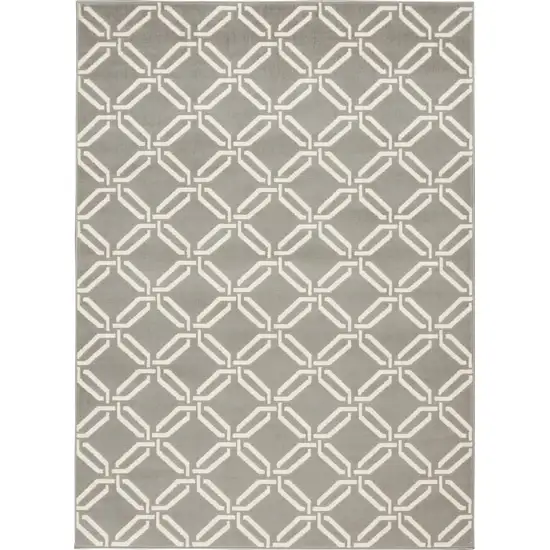 Gray and Ivory Trellis Area Rug Photo 4