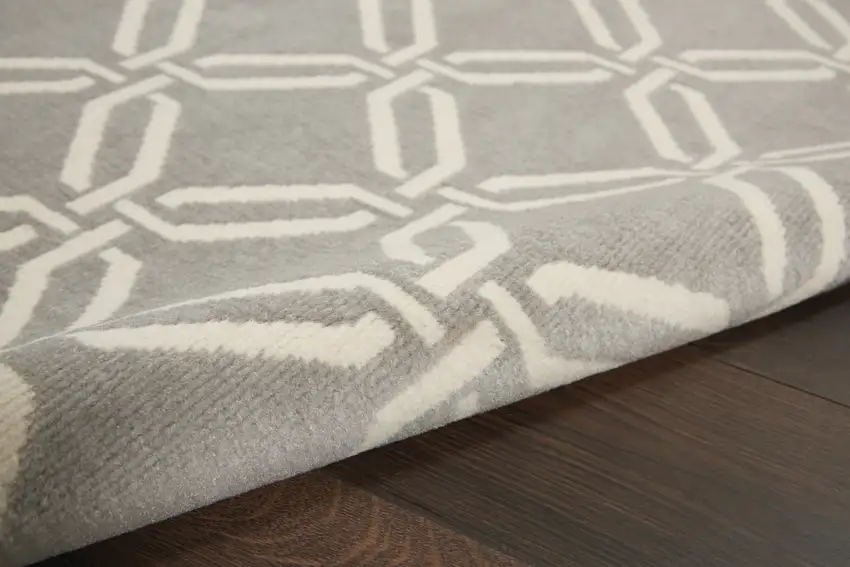 Gray and Ivory Trellis Non Skid Area Rug Photo 8