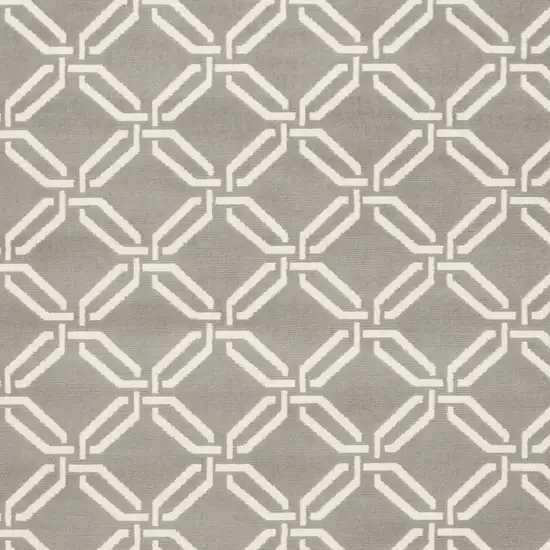 Gray and Ivory Trellis Non Skid Area Rug Photo 7