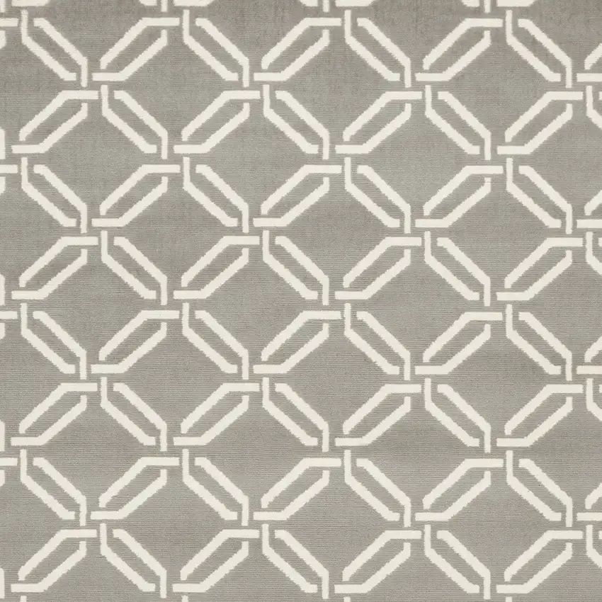 Gray and Ivory Trellis Non Skid Area Rug Photo 8