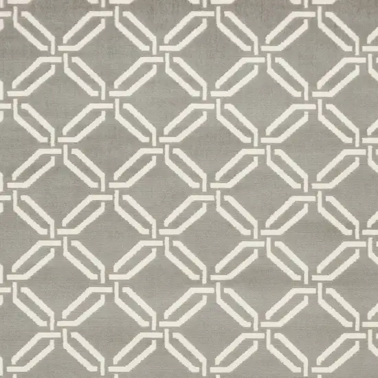 Gray and Ivory Trellis Non Skid Area Rug Photo 8