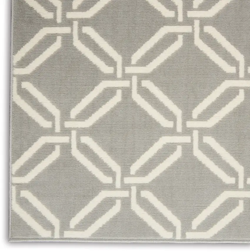 Gray and Ivory Trellis Non Skid Area Rug Photo 9