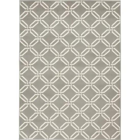 Gray and Ivory Trellis Non Skid Area Rug Photo 2