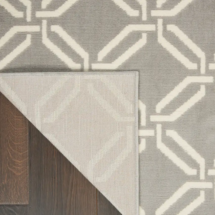 Gray and Ivory Trellis Non Skid Area Rug Photo 9