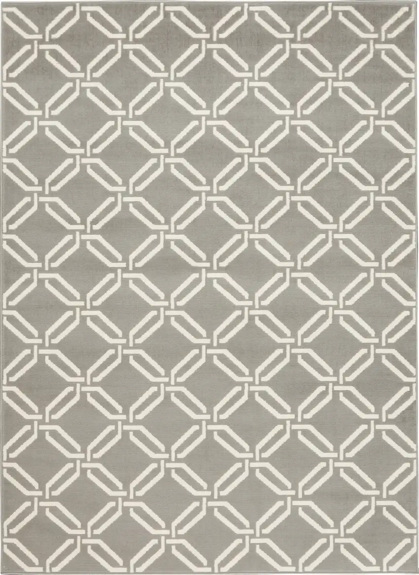 Gray and Ivory Trellis Non Skid Area Rug Photo 4