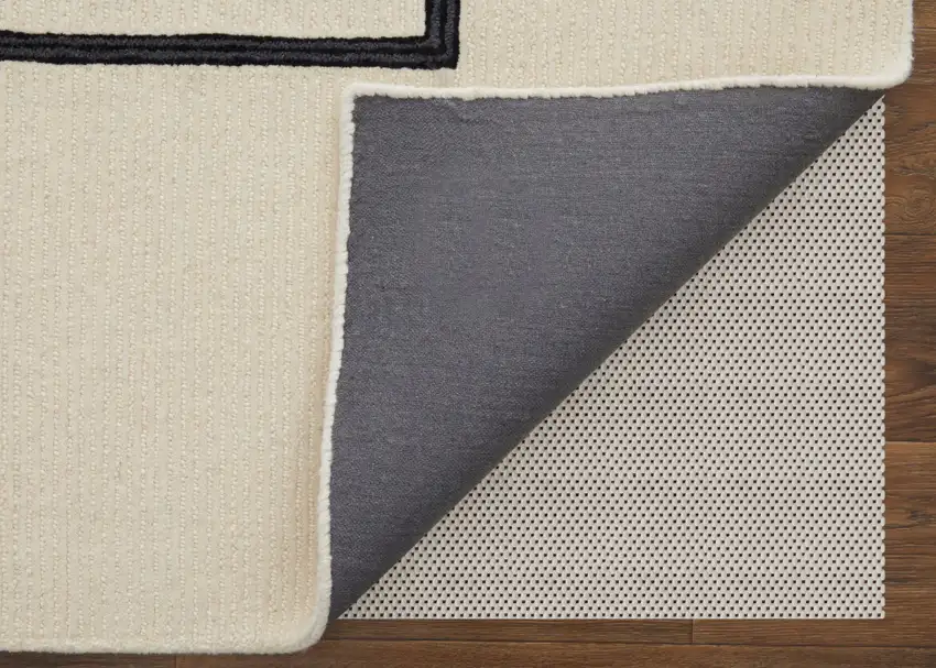 Gray and Ivory Wool Abstract Geometric Hand Tufted Area Rug Photo 3