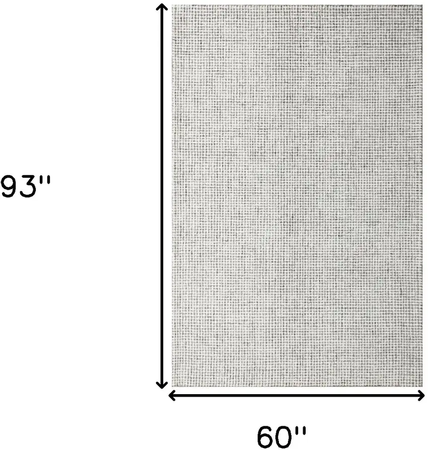 Gray and Ivory Wool Checkered Hand Tufted Area Rug Photo 3