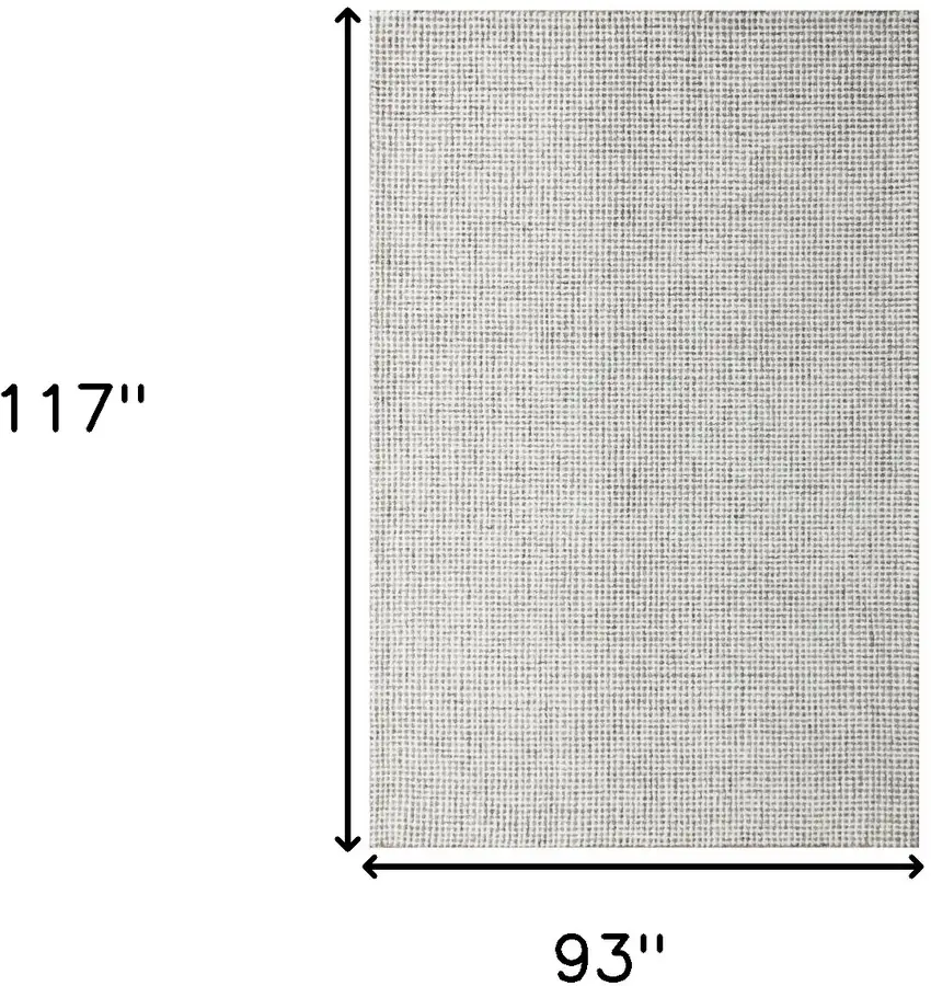 Gray and Ivory Wool Checkered Hand Tufted Area Rug Photo 3