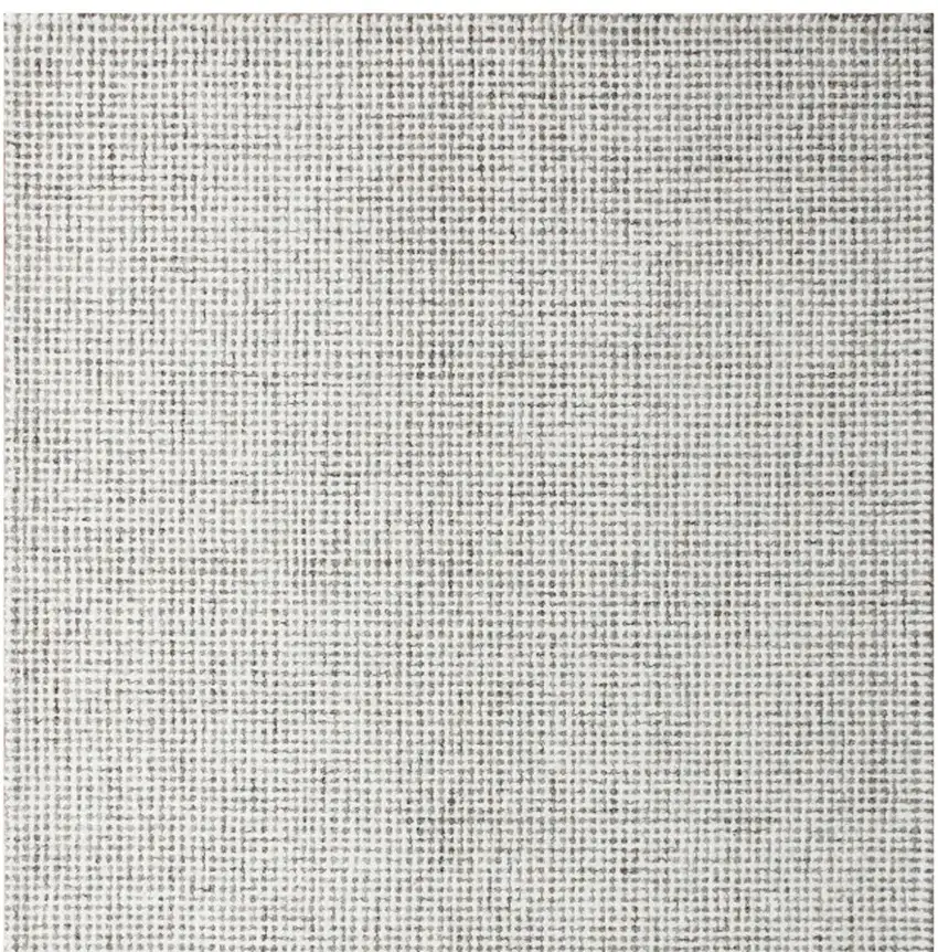 Gray and Ivory Wool Checkered Hand Tufted Area Rug Photo 5