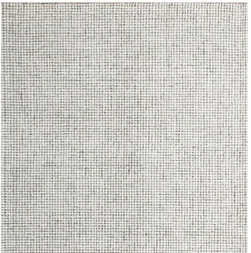 Gray and Ivory Wool Checkered Hand Tufted Runner Rug Photo 5