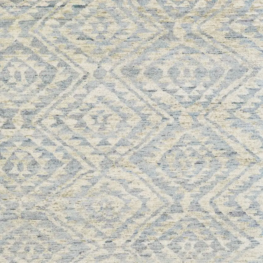 Gray and Ivory Wool Southwestern Hand Knotted Area Rug Photo 7