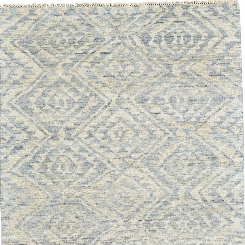 Gray and Ivory Wool Southwestern Hand Knotted Area Rug Photo 3