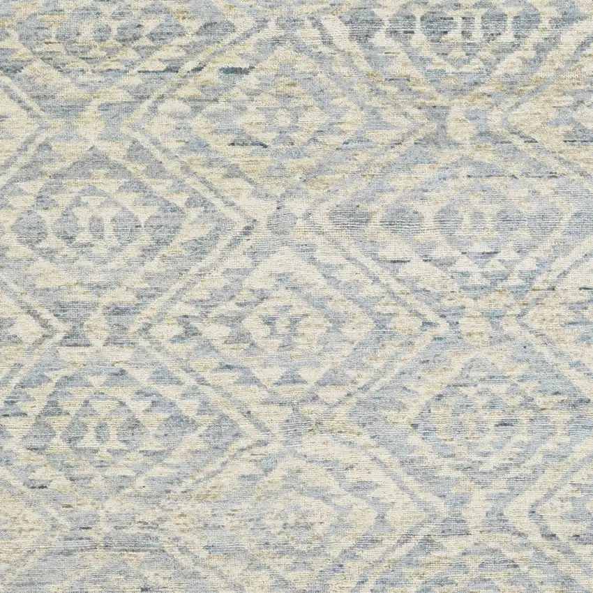 Gray and Ivory Wool Southwestern Hand Knotted Area Rug Photo 7