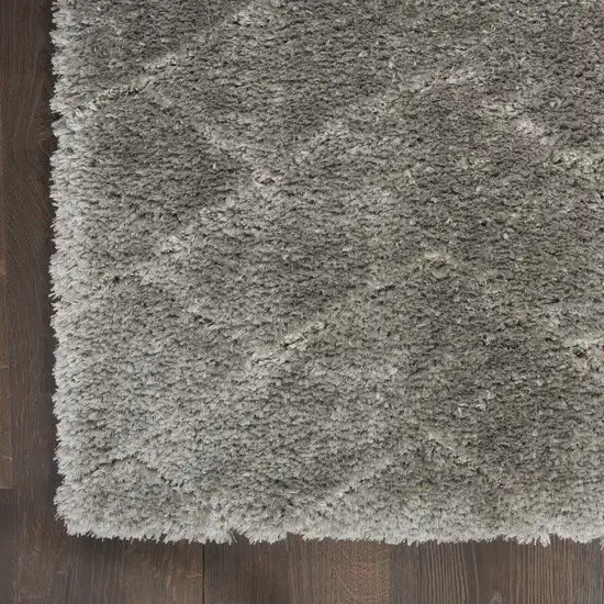 Gray and Light Gray Chevron Shag Area Rug Photo 9