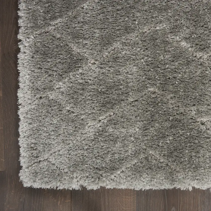 Gray and Light Gray Chevron Shag Area Rug Photo 9
