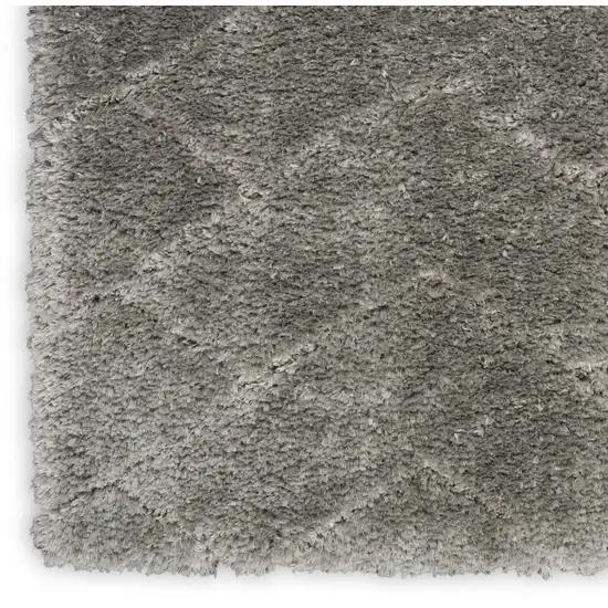 Gray and Light Gray Chevron Shag Area Rug Photo 7