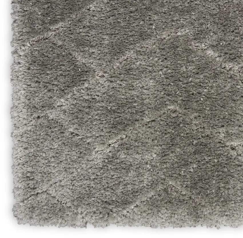 Gray and Light Gray Chevron Shag Area Rug Photo 7
