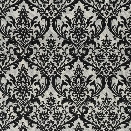 Gray and Light Gray Damask Distressed Area Rug Photo 1
