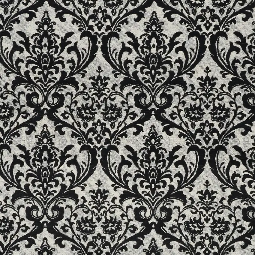 Gray and Light Gray Damask Distressed Area Rug Photo 1