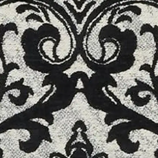 Gray and Light Gray Damask Distressed Area Rug Photo 3