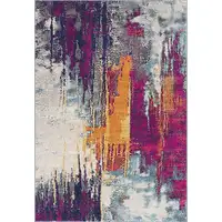 Photo of Gray and Magenta Abstract Area Rug