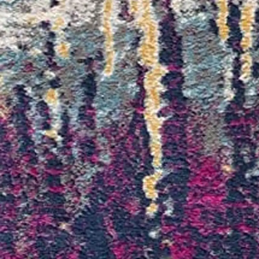 Gray Ivory And Magenta Abstract Area Rug Photo 5