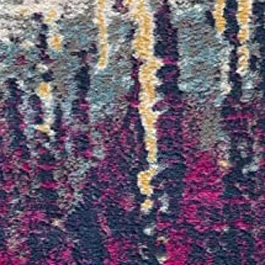 Gray Ivory And Magenta Abstract Area Rug Photo 5