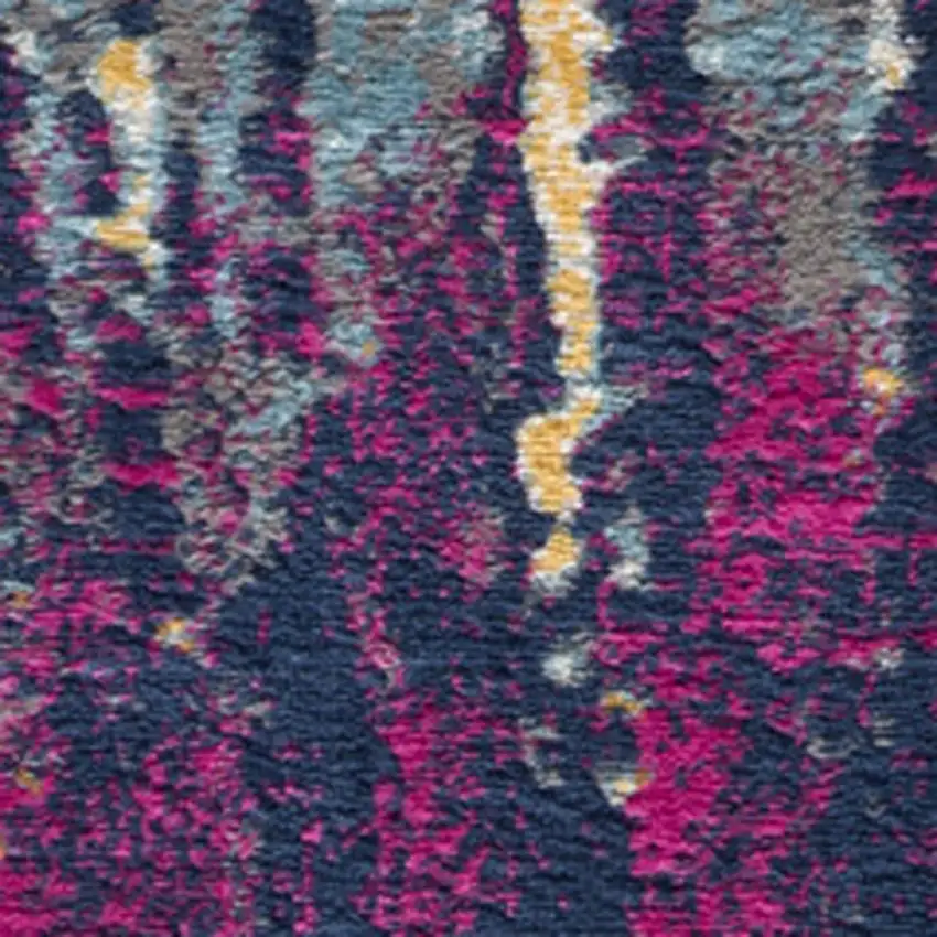 Gray Ivory And Magenta Abstract Area Rug Photo 5