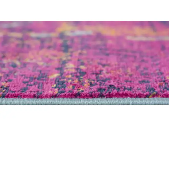 Gray and Magenta Abstract Area Rug Photo 8