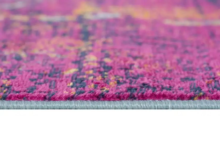 Gray and Magenta Abstract Area Rug Photo 8