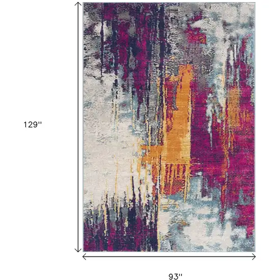 Gray and Ivory Abstract Area Rug Photo 9