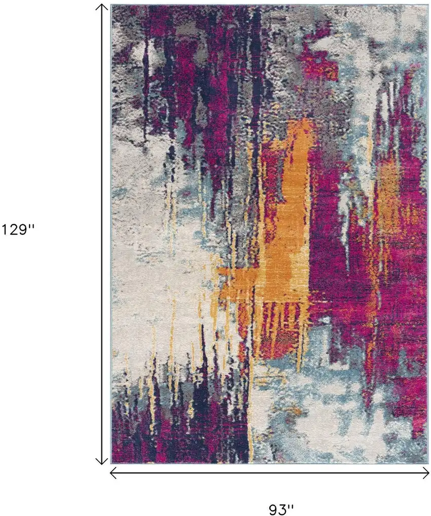 Gray and Ivory Abstract Area Rug Photo 9