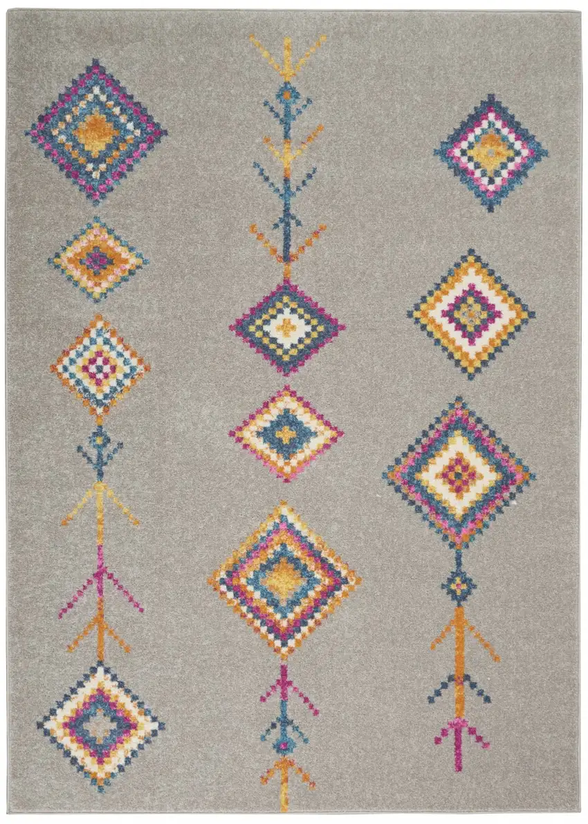 Gray and Multicolor Geometric Area Rug Photo 1