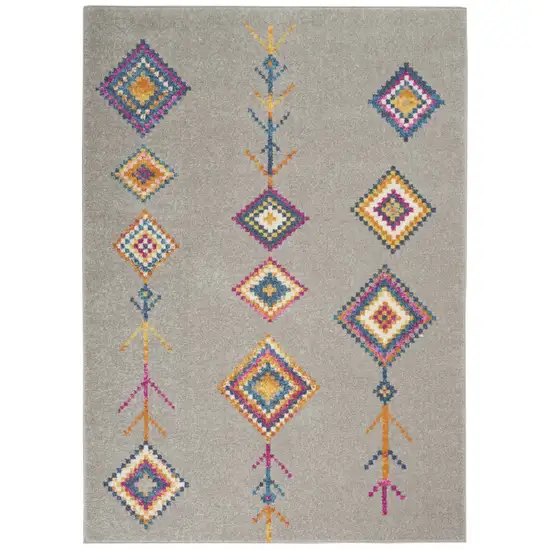 Gray and Multicolor Geometric Area Rug Photo 1