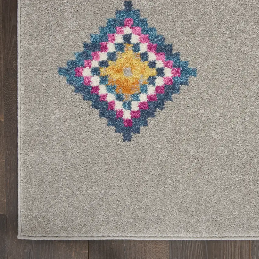 Gray Geometric Berber Area Rug Photo 3