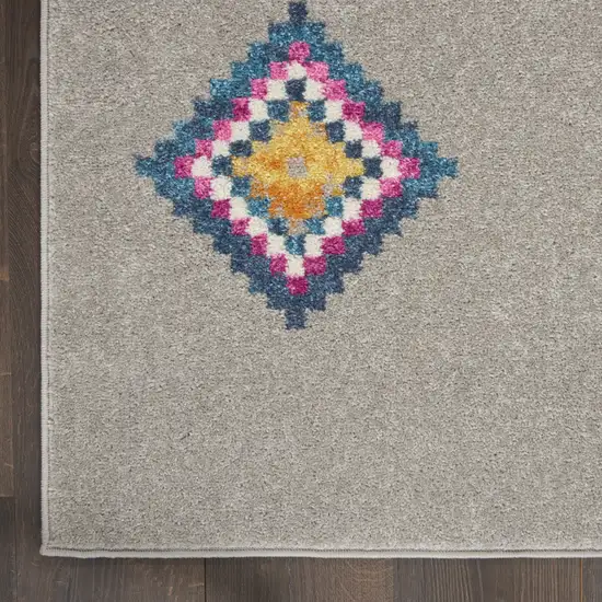 Gray Geometric Berber Area Rug Photo 3