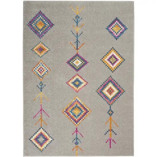 Gray Geometric Berber Area Rug Photo 9