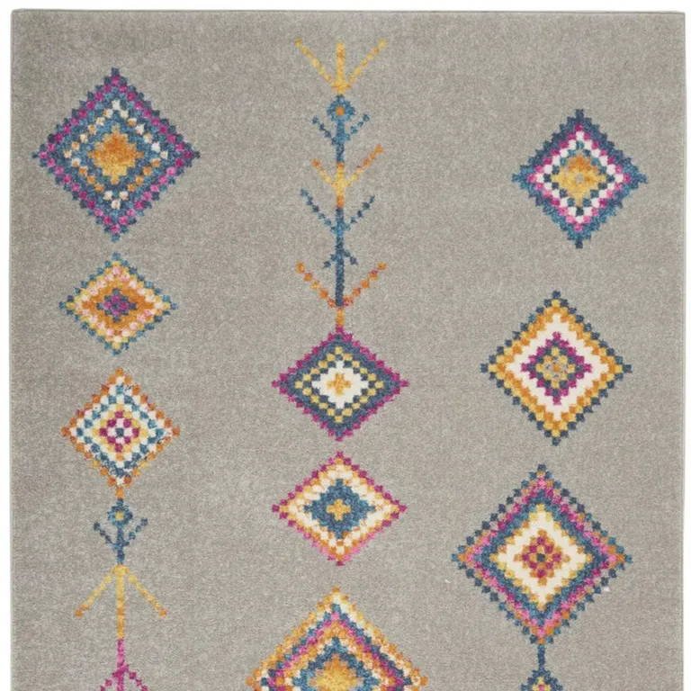 Gray and Multicolor Geometric Area Rug Photo 1