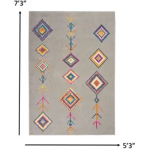Photo of Gray and Multicolor Geometric Area Rug
