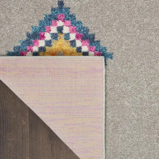 Gray Blue And Orange Tribal Area Rug Photo 8