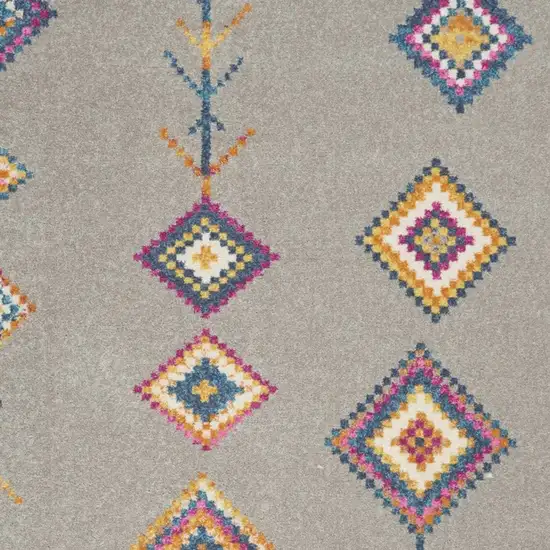 Gray and Multicolor Geometric Area Rug Photo 8