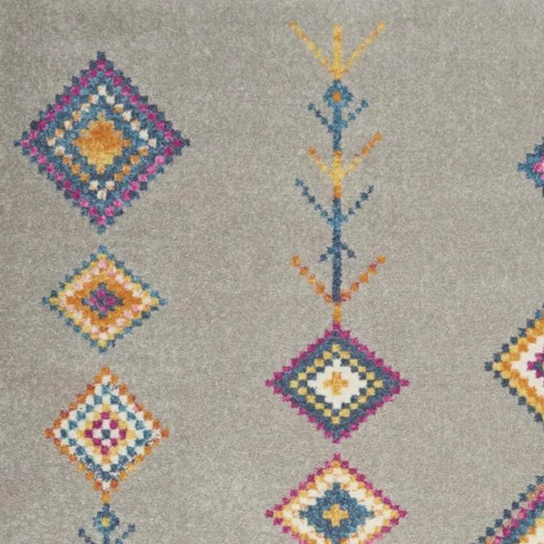 Gray and Multicolor Geometric Area Rug Photo 3