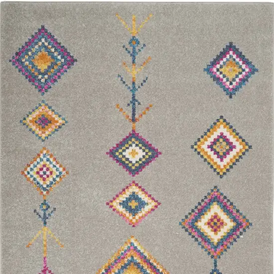 Gray and Multicolor Geometric Area Rug Photo 9