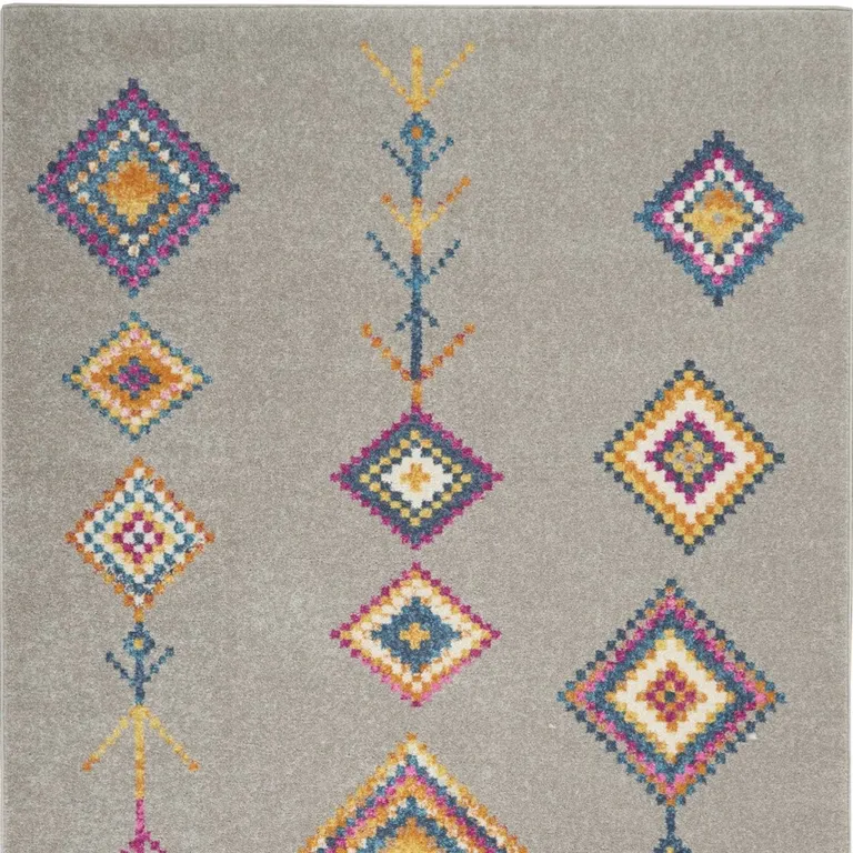 Gray and Multicolor Geometric Area Rug Photo 3