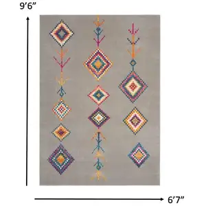 Photo of Gray and Multicolor Geometric Area Rug