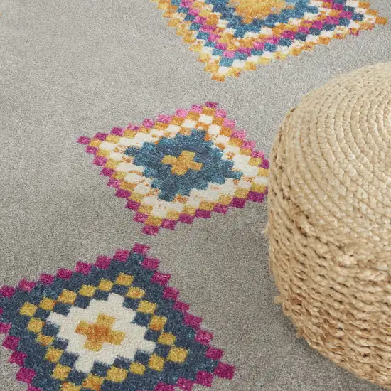 Gray Geometric Berber Area Rug Photo 7