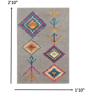 Photo of Gray and Multicolor Geometric Scatter Rug