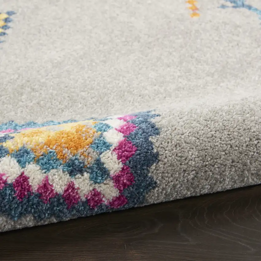 Gray Geometric Berber Area Rug Photo 5