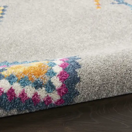 Gray Geometric Berber Area Rug Photo 5
